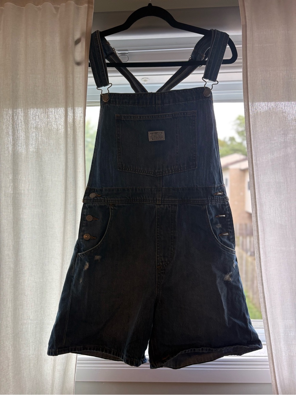 Levi's women’s Dark Blue Denim Short Overalls